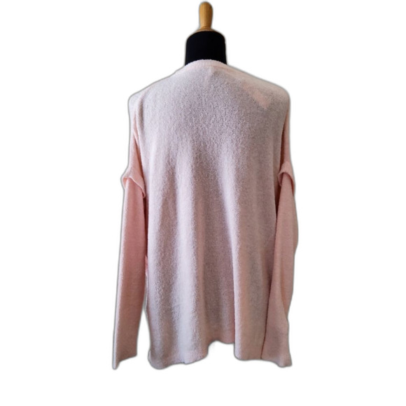 Hello Nite Plush Pullover Cozy Super Soft Oversized Ruffle Sweater S/M Blush New - Picture 2 of 6